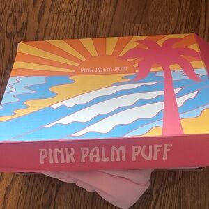 Pink Palm Puff Kids Hoodie - Soft Pink